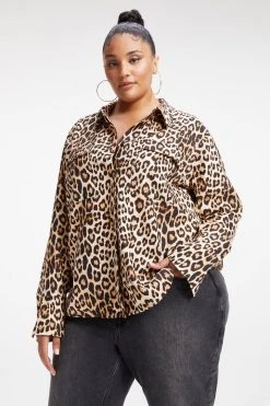 Deals ๐ฅ GOOD AMERICAN FLAP POCKET SHIRT | GOOD LEOPARD003 Tops ๐ 19 GOOD AMERICAN FLAP POCKET SHIRT | GOOD LEOPARD003 Tops