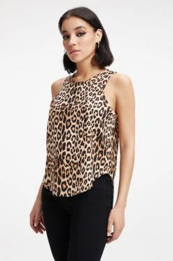 GOOD AMERICAN WOVEN CUT IN TANK | GOOD LEOPARD003 Tops