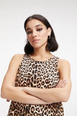 GOOD AMERICAN WOVEN CUT IN TANK | GOOD LEOPARD003 Tops