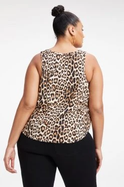 GOOD AMERICAN WOVEN CUT IN TANK | GOOD LEOPARD003 Tops