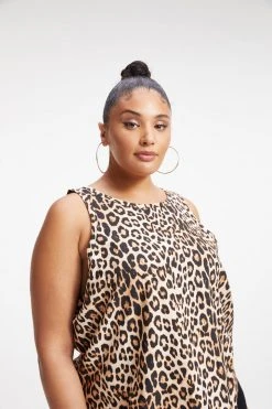 GOOD AMERICAN WOVEN CUT IN TANK | GOOD LEOPARD003 Tops