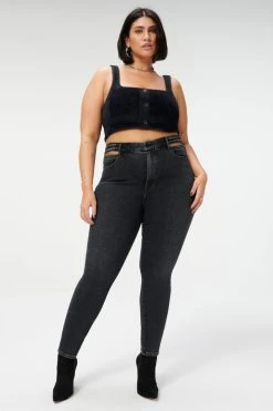 GA-SALE High Waisted GOOD WAIST SLIT WAISTBAND | BLACK155