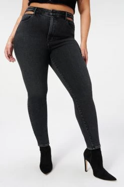 GA-SALE High Waisted GOOD WAIST SLIT WAISTBAND | BLACK155