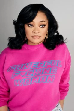 GOOD AMERICAN THE B PROJECT POWER SWEATSHIRT | HOT PINK