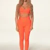 GOOD AMERICAN SEAMLESS CHUNKy RIB LEGGING | HOT CORAL001