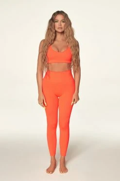 GOOD AMERICAN SEAMLESS CHUNKy RIB LEGGING | HOT CORAL001