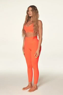 GOOD AMERICAN SEAMLESS CHUNKy RIB LEGGING | HOT CORAL001
