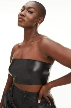 GOOD AMERICAN BETTER THAN LEATHER BANDEAU | BLACK001